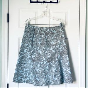 Eddie Bauer Blue and Brown Knee Length Skirt